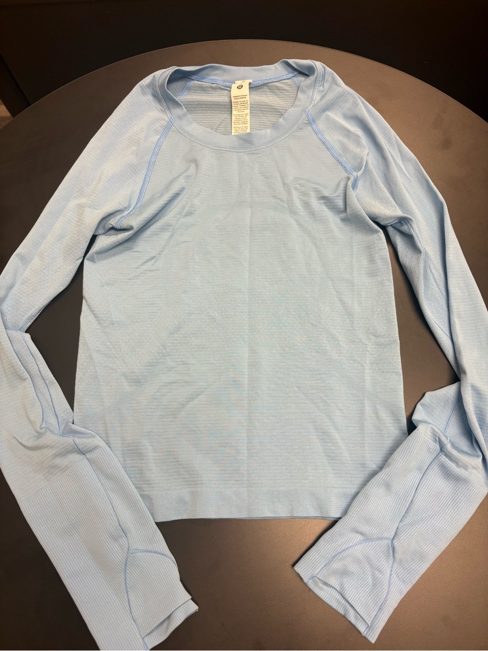lululemon athletica Light Blue Long Sleeve Scoop Neck Top